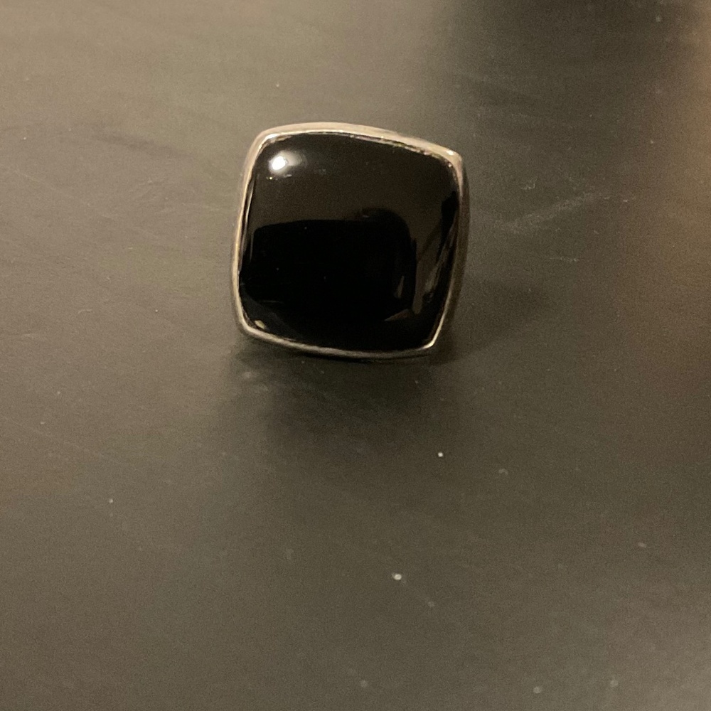 *Vintage* Solid Sterling Silver Black Onyx Ring